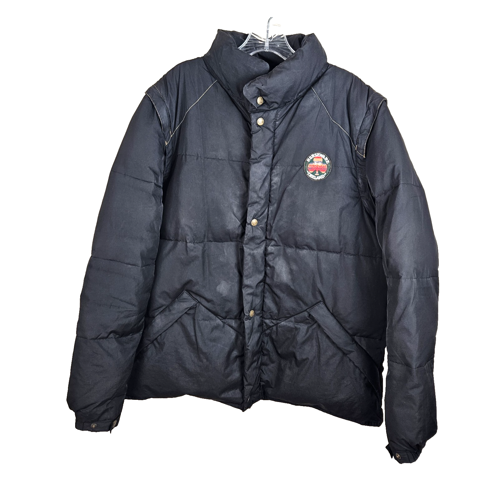 Horseware Ireland Equestrian Riding JacketVest Sz 1012 L Black Puffer Coat